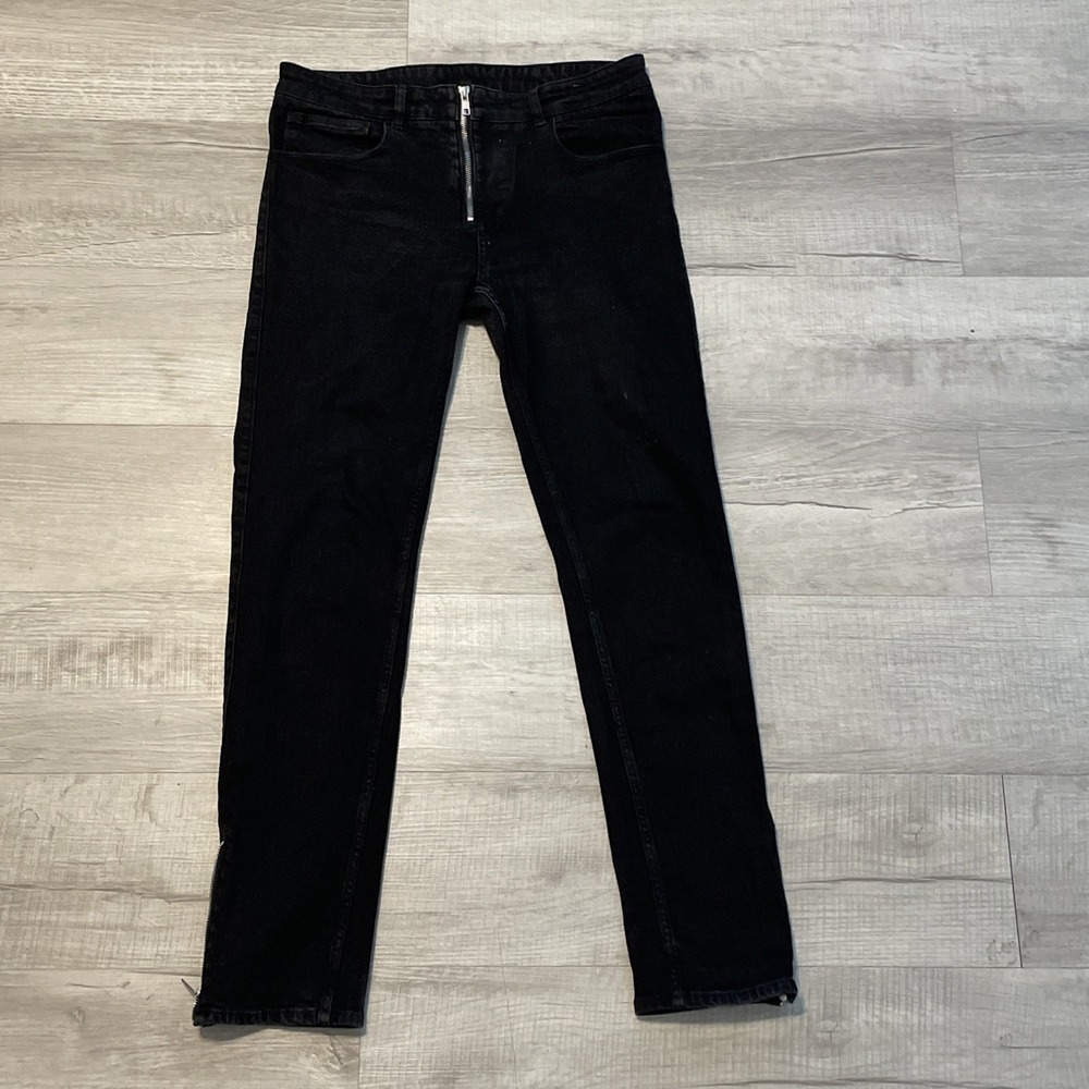Heart and Dagger Zip Fly Jeans Black 30x30 Zip Ankle Skinny Low Rise 5 pocket